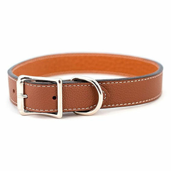 Auburn Leather Tuscan Leather Dog Collar and Leash - Brown