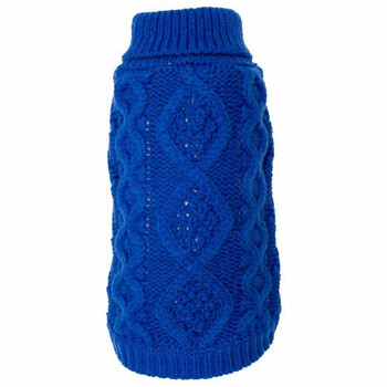 Worthy Dog Chunky Knit Dog Sweater - Blue