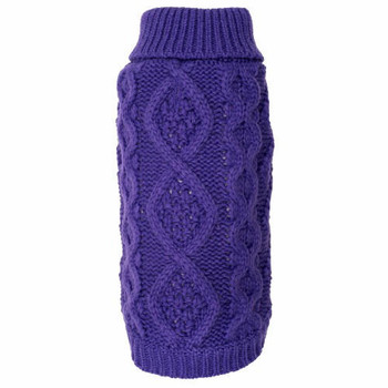 Worthy Dog Chunky Knit Dog Sweater - Purple
