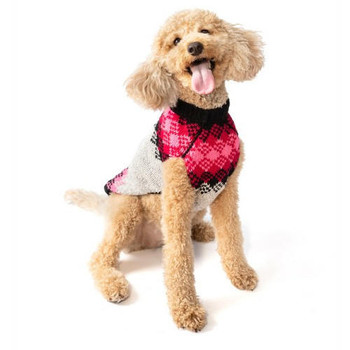 Chilly Dog Pink Diamonds Wool Dog Sweater