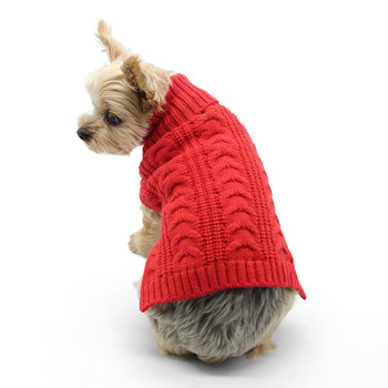 Dogo Pet Red Cable Knit Dog Sweater 
