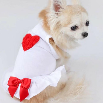 Hello Doggie Red Puff Heart Dog Dress 