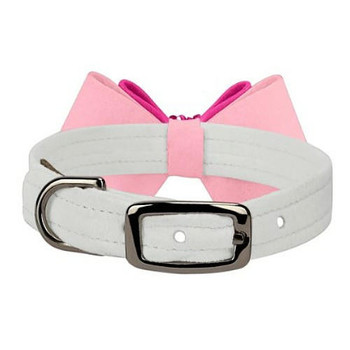 Susan Lanci Designs Pink is Love Double Nouveau Bow Collar - White 