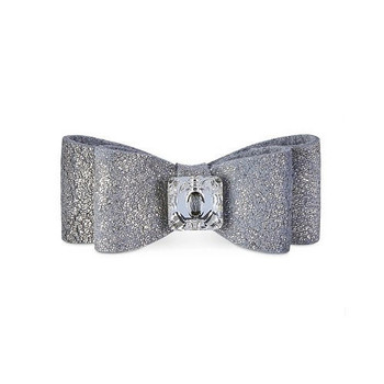 Susan Lanci Designs Glitzerati Platinum Big Bow Hair Barrette 