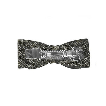 Susan Lanci Designs Black Glitzerati Gold Giltmore Hair Bow Barrette