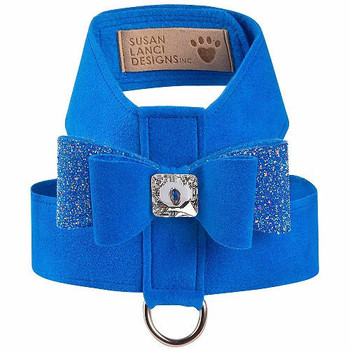 Susan Lanci Designs Royal Blue Aurora Borealis Crystal Stellar Big Bow Tinkie Harness  