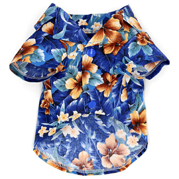 Tropical Floral Blue Dog Shirt