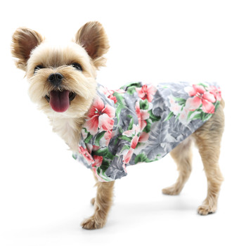 Tropical Floral Gray Dog Shirt