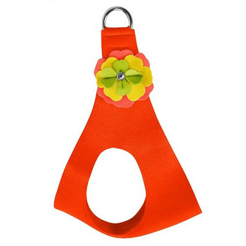 Citrus Flower Dog Step In Harness - Electric Orange, side view image