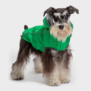 Reversible Elasto-Fit Pet Dog Raincoat - Green