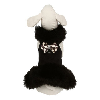 Windsor Check Nouveau Bow Black Fox Fur - Choose Color