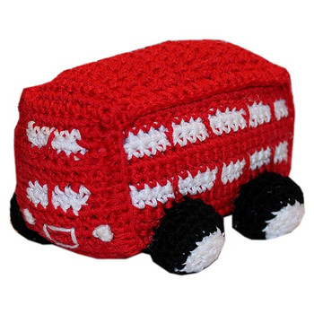 Knit Knacks Double Decker Bus Organic Cotton Small Dog Toy