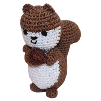 Knit Knacks Slappy The Happy Squirrel Organic Cotton Small Dog Toy