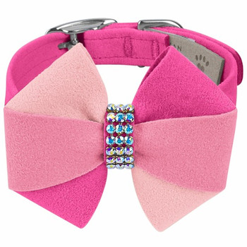 Pinwheel Pink Velvet Dog Collar