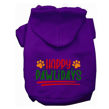Happy Pawlidays Screen Print Dog Hoodie - More Colors