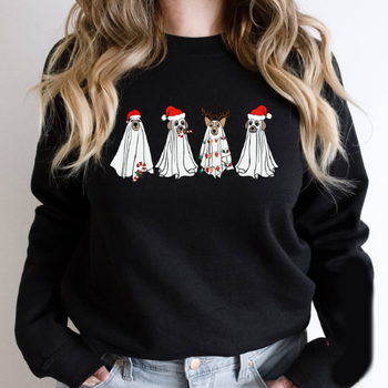 Holiday Dog Ghosts People Sweatshirt - More Colors