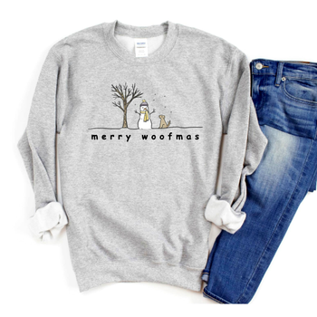 Merry Woofmas Snowman People Sweatshirt - More Colors