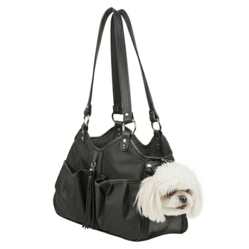 Metro - Black Sable w/ Leather Trim & Tassel Pet Dog Carrier by Petote