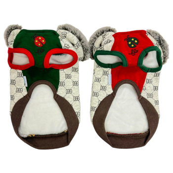 Designer Grrrci Ladybug Pocket Dog Hoodie - Red