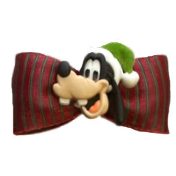 Dog Bow Barrette  - Goofy Loves Christmas - for Medium size dogs