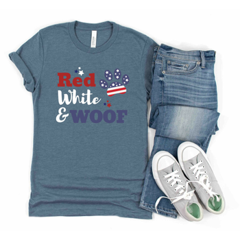 Red, White & WOOF Human Unisex T-Shirts - More Colors
