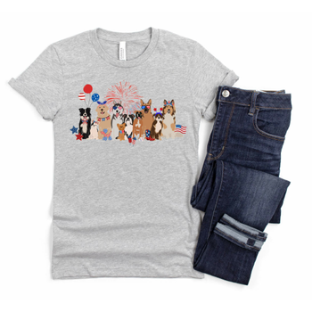 Patriotic Dogs Human Unisex T-Shirts - More Colors