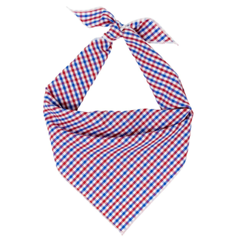 Red White & Blue Plaid Dog Pet Dog Bandanas