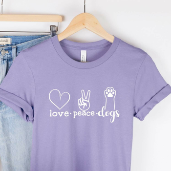 Love Peace Dogs Human Unisex T-Shirts - More Colors