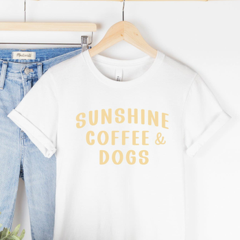 Sunshine, Coffee & Dogs Human Unisex T-Shirts - More Colors