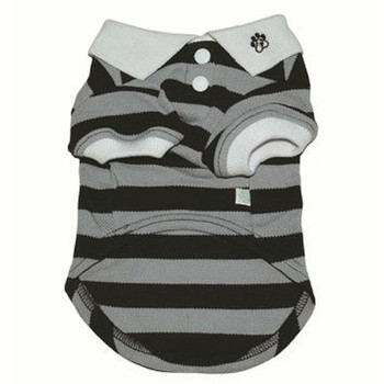PP Striped Polo Dog Shirt - Gray
