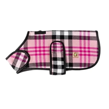 Handmade Pink Plaid Blanket Dog Coat