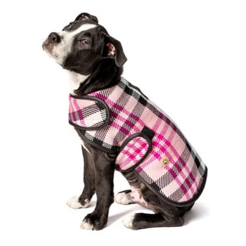 Handmade Pink Plaid Blanket Dog Coat