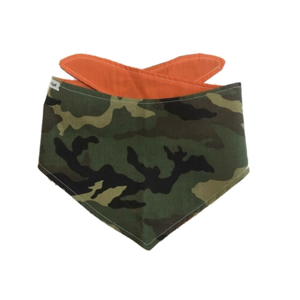 Bandana - Camo and Orange (Reversible)