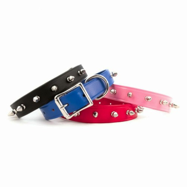 Spiked Leather Dog Collar - Toy and Small Sizes