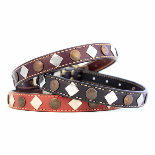 Studded Leather Collar - Medium to Large