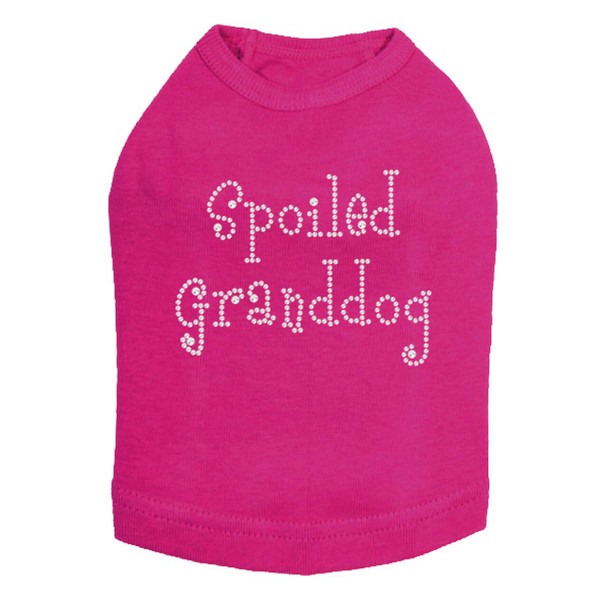 Spoiled Granddog Rhinestone Dog Tank - Fuschia Size Small