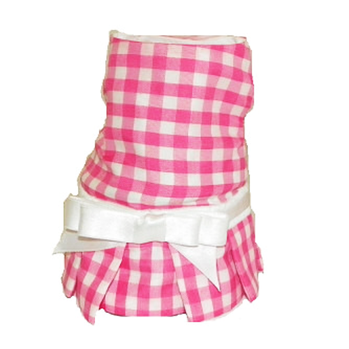 Pink Checks Dog Dress By Stevie Michelle - XXS