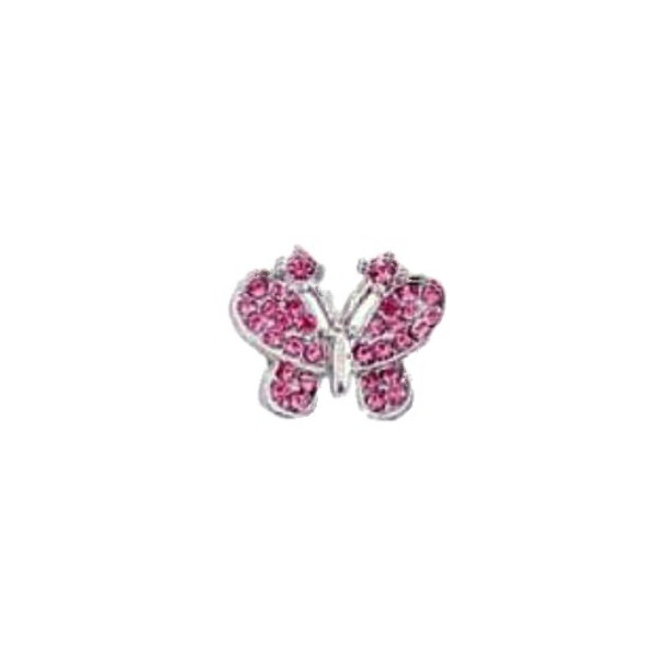 Crystal Butterfly 10mm Slide Charm