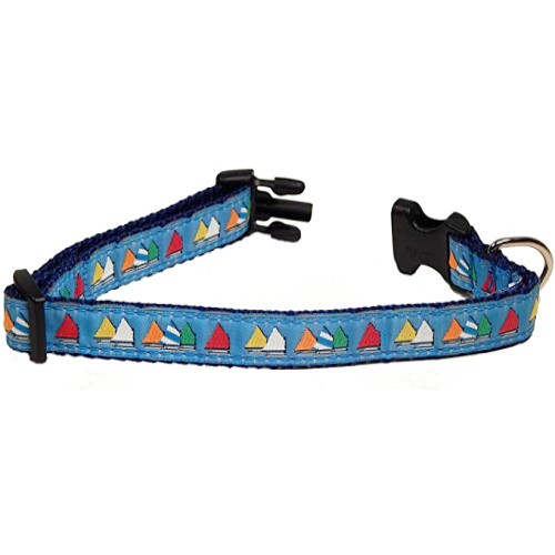Dog Collar - Light Blue Rainbow Fleet - 1/2, 3/4, 1 1/4