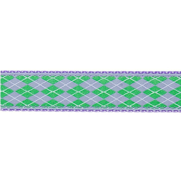 Dog Collar - Argyle Lilac & Green - 1/2, 3/4, 1 1/4