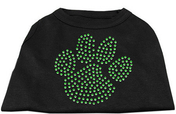 Green Rhinestuds Paw Dog Tank