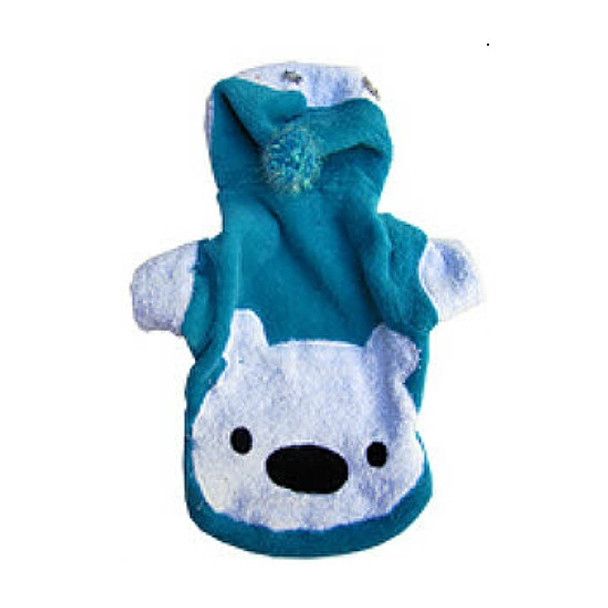 Turquoise Cuddly Snowflake Bear Dog Hoodie