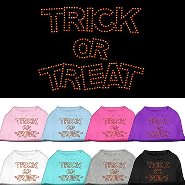 Trick or Treat Halloween Rhinestones Dog Tee Shirt