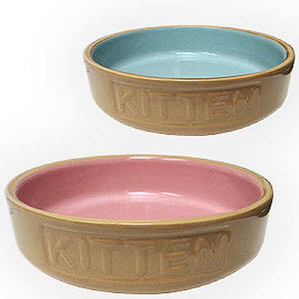 Stoneware Kitty Cat Saucers - Blue