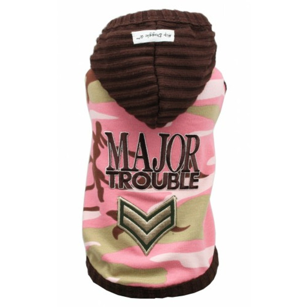 Pink Major Trouble Dog Hoodie by Hip Doggie - Size XS