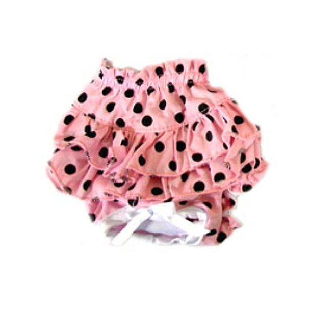 Ruffled Dog Panty - Pink & Black Polka Dot