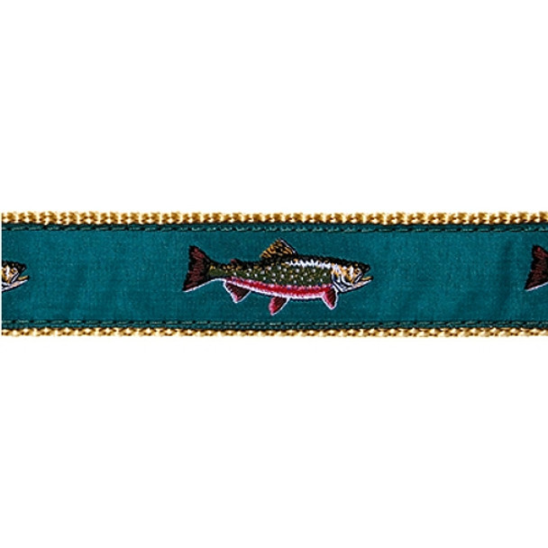 Dog Collar - Teal Brook Trout - 1 1/4