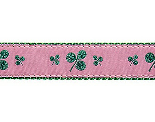 Dog Collar - Pink Shamrocks - 3/4 & 1 1/4