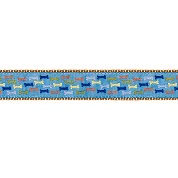 Cat or Dog Collar - Blue Multi-Colored Bones - 3/4 &1 1/4