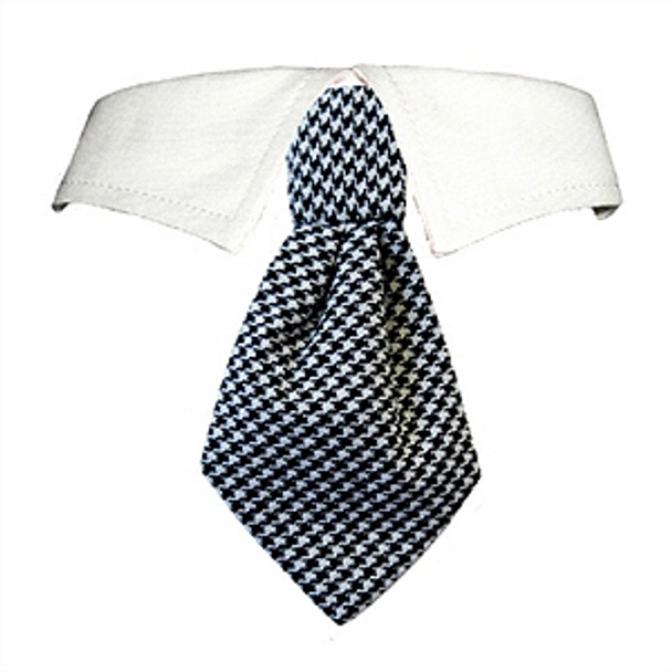 Black Houndstooth Neck Tie & Dog Collar